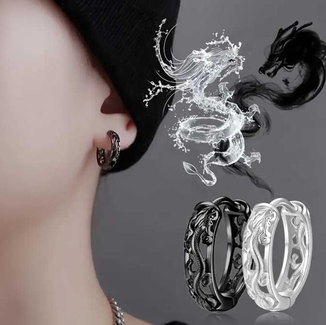 Brincos Pretos Dragão