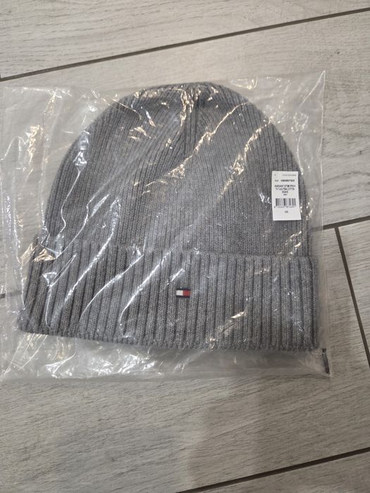 Czapka Tommy Hilfiger – szara, klasyczna