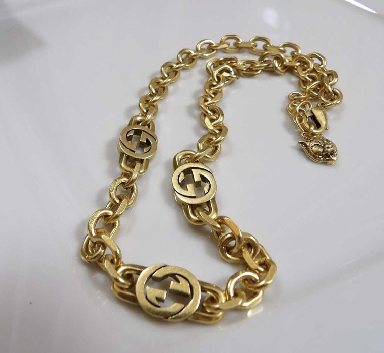Gucci Double G Brass Gold Necklace naszyjnik