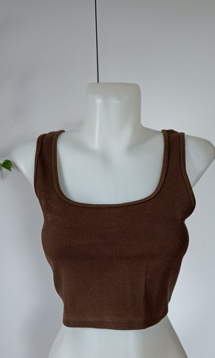 Top brązowy na ramiączkach H&M rozmiar M
