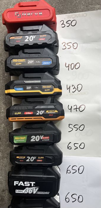 Аккумуляторы для шуруповерта,гайковерта,болгарки,пилы и другое