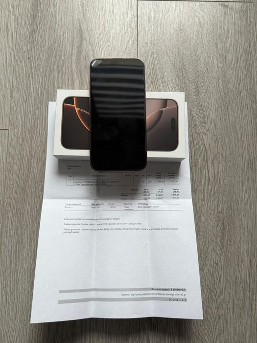 Iphone 16 Pro Max 256GB Media Expert Złoty Gwarancja Apple jak nowy