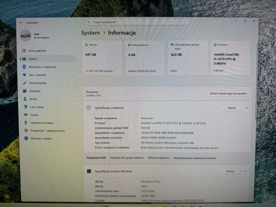 Komputer stacjonarny/do gier