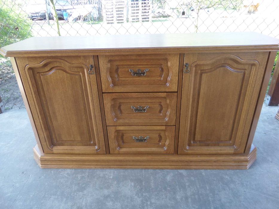 dębowy zestaw  narożna witryna  komoDA stan bdb DOWÓZ WYSYŁKA