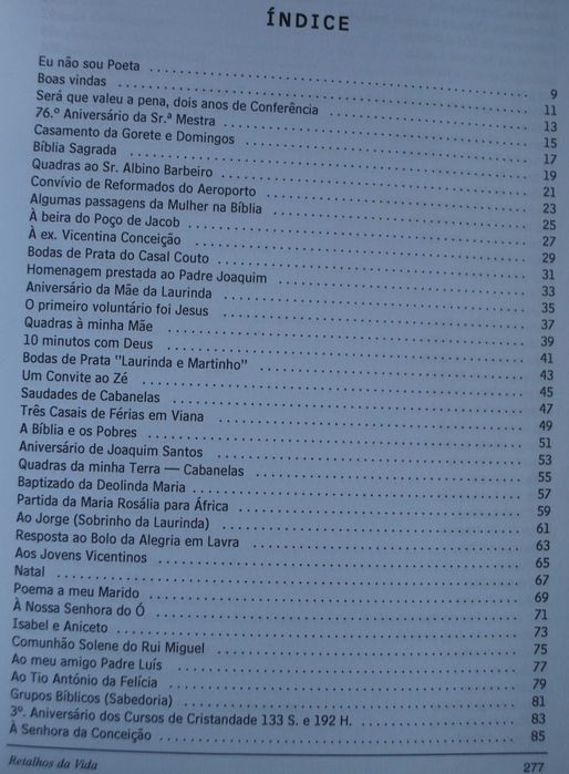 Retalhos da Vida (Livro de Poesia) de Branca Dias de Oliveira