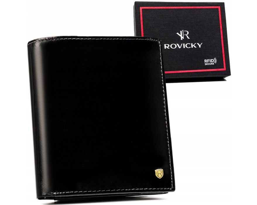 skórzany, duży portfel męski z systemem rfid - rovicky