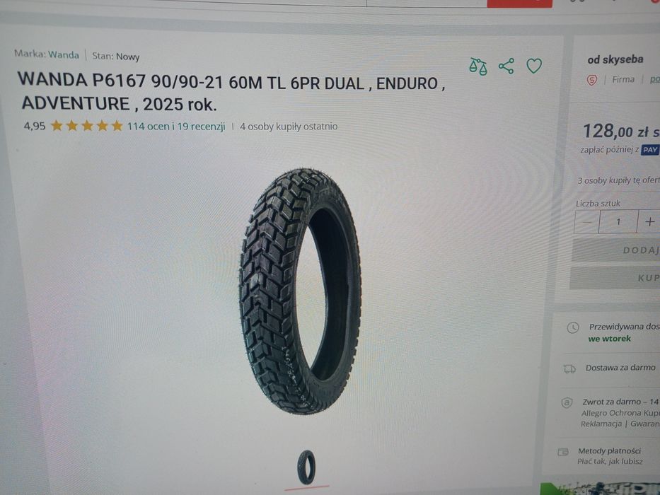 Opona enduro cross 90/90 21 cali NOWA nieużywana