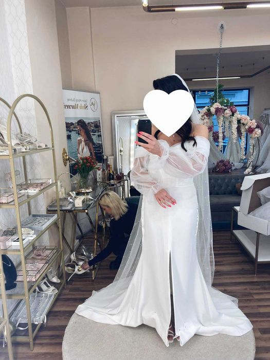 Suknia ślubna elegancka minimalistyczna syrenka