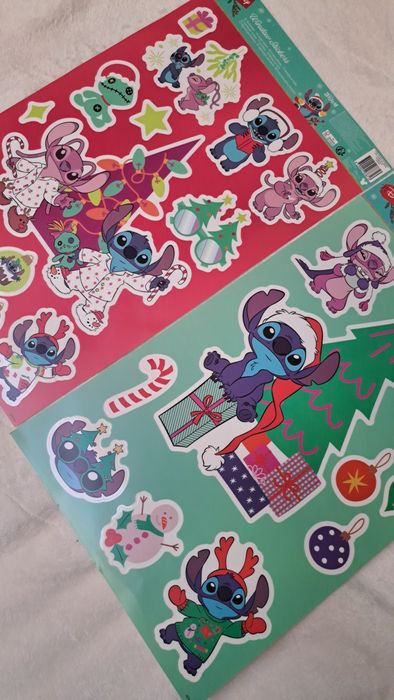 2 szt naklejki duży format świąteczne Stich nowe