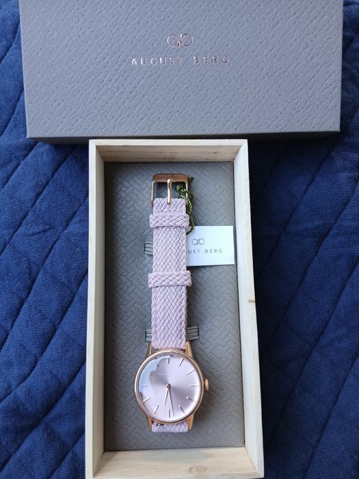 NOWY zegarek August Berg Serenity Pink Perlon - Rose Gold