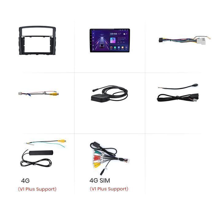 Radio Android 9” CarPlay Android Auto – Mitsubishi Pajero 4 PL