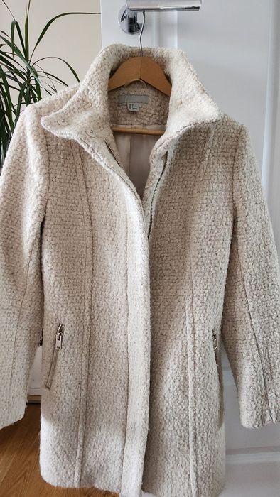 Płaszczyk wełniany ecru H&M