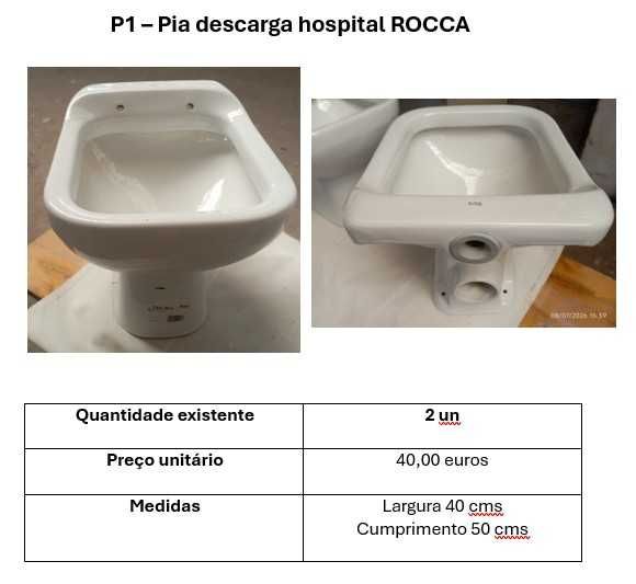 Artigos sanitários usados em bom estado (para desocupar)