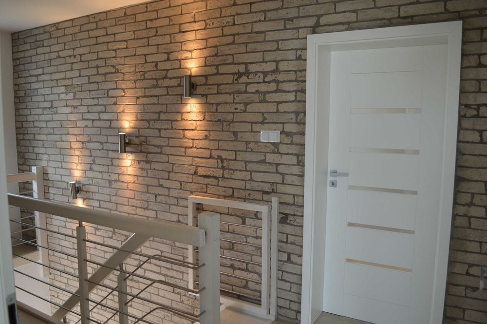 Płytki z cegły popielatej , licówki , elewacja