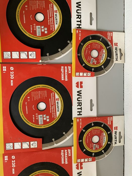 Алзмазний відрізний круг по армованому бетону WURTH 230