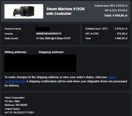 Steam Machine 512 GB + Controller