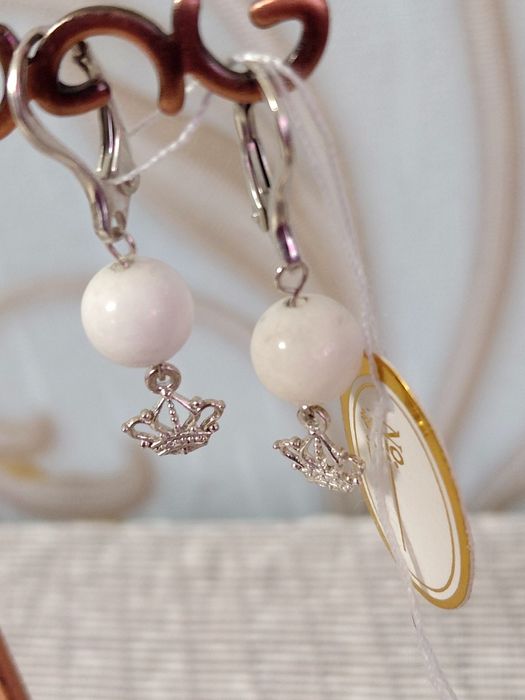 Серебро-серьги с натуральными камнями