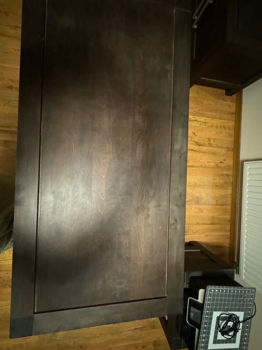 BIURKO z litego drewna (dąb) heban / nero 135x65x77 BDB