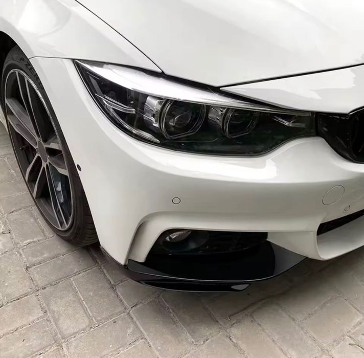 Накладки на бампер BMW F32 F36 жабры бампера БМВ Ф32 Ф36 элероны губа усы на бампер обвес губа сплитер юбка