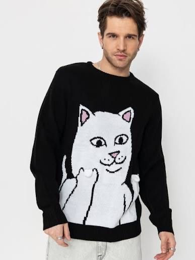 Светр Ripndip з котом Nermal чорний розмір S