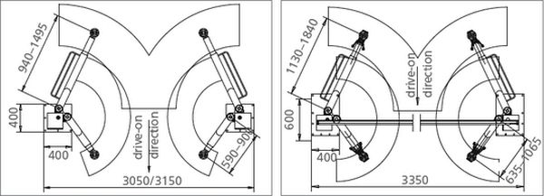 Podnośnik dwukolumnowy Nussbaum 2.30 SLE 3000 kg