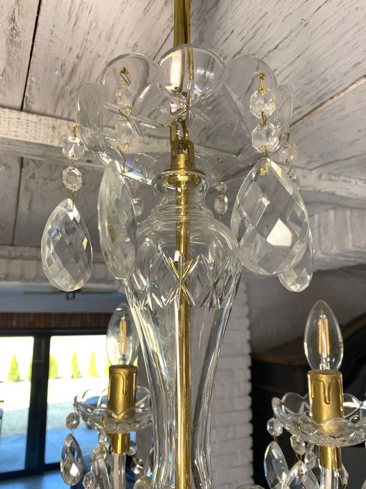 Люстра вінтажна Чехословакія, кришталева лампа