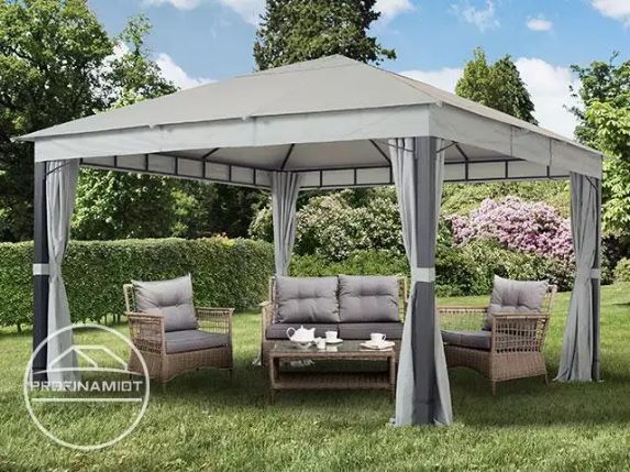 Pawilon ogrodowy Sunset Premium szary 4x4m