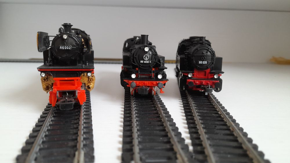 Ж.д модели паровозов  BR86 BR 66  BR 80  Roco 1/87 HO  Piko