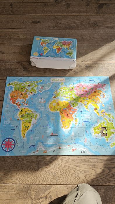 Puzzle World Map 100 sztuk 5+