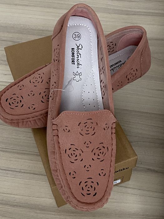 Mokasyny damskie ażurowe r. 38/39 Skotnicki nowe
