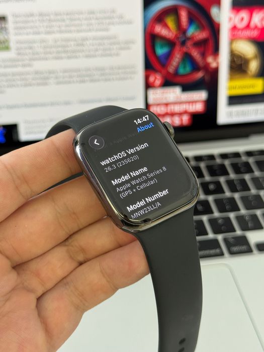 Apple Watch Series 8 45mm Graphite Stainless Steel Повний комплект