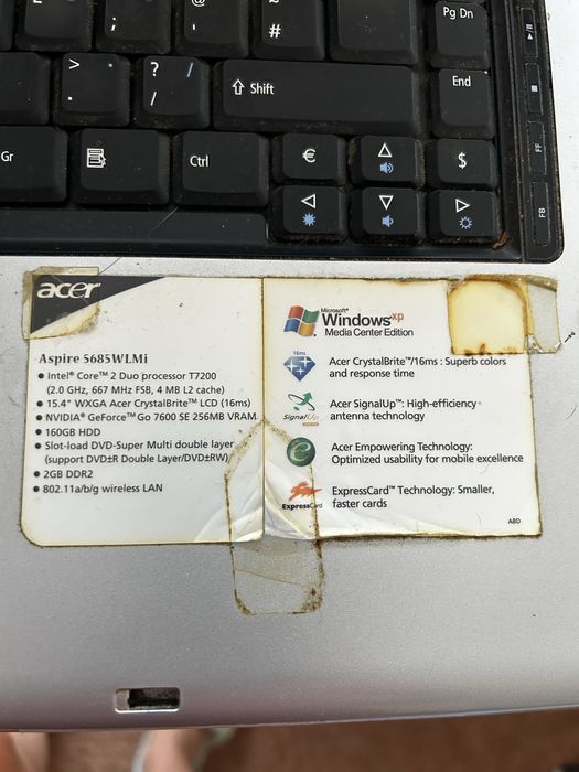 Laptop acer aspire 5680