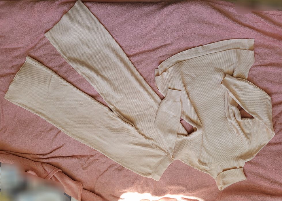 Wiskozowy komplet plus size prążek