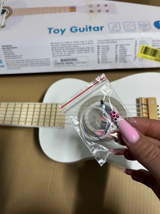 Gitara nowa biała akustyczna dziecięca