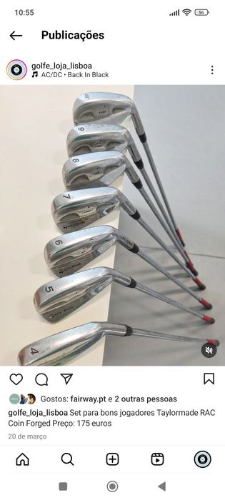 Sets conjuntos ferros tacos golfe Titleist Mizuno Callaway ou Ping