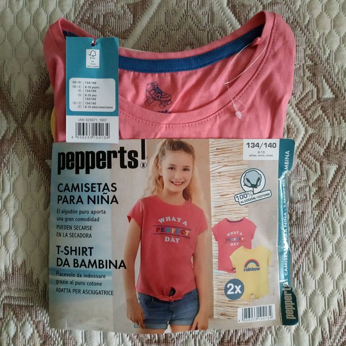 Комплект футболок Pepperts для девочки, р. 134-140 (8-10 лет)