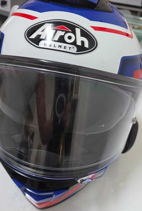 Capacete AIROH ST501 Azul, Branco e Vermelho T.S
