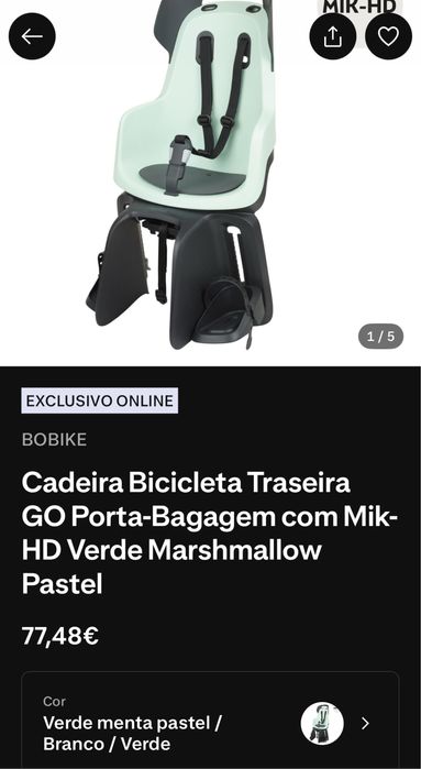 Cadeira Bicicleta Traseira GO Porta-Bagagem.