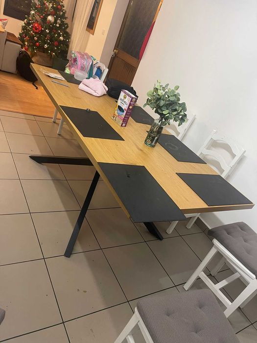 Mesa de jantar Jysk 95x200 carvalho/preto