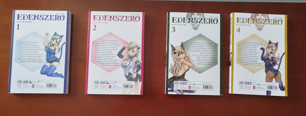 Coleção de mangas de "Edens Zero" novos (1, 2, 3 e 4)