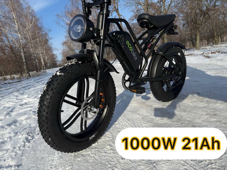 ‼️МЕГА ПОТУЖНИЙ Електрофетбайк 1000W 21Ah ШВИДКІСТЬ 65КМ/Год Гарантія