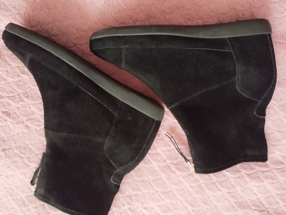 Buty Botki czarne zamsz 41