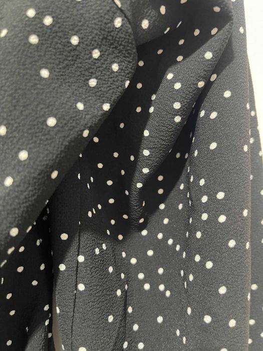Vestido Midi Zara Basic Polka Dot – Efeito Franzido