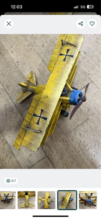 Aeronave FOKKER DR1 Triplane metal