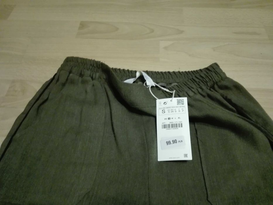 Joggery w kolorze khaki Zara rozm. S Nowe