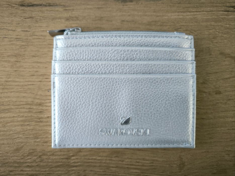 Nowy card holder Swarovski srebrny portfel na karty