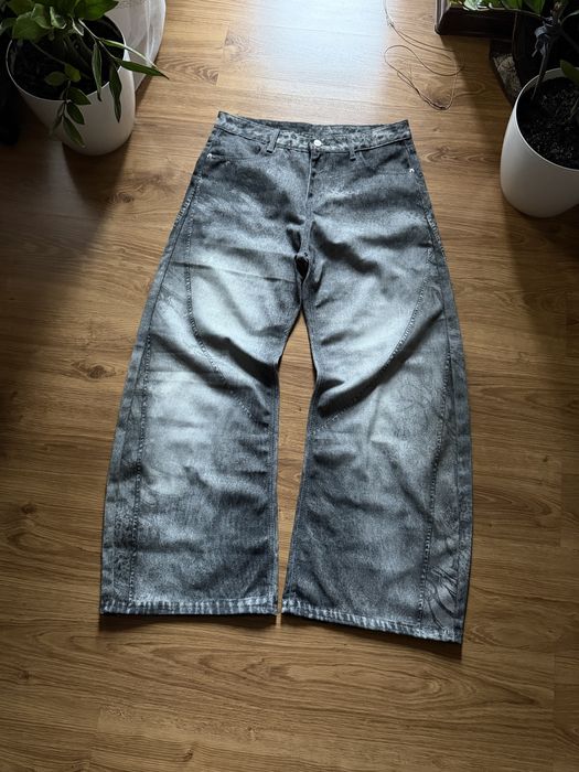 Baggy flared jeans Широкі джинси washed acne studios racer кльош принт