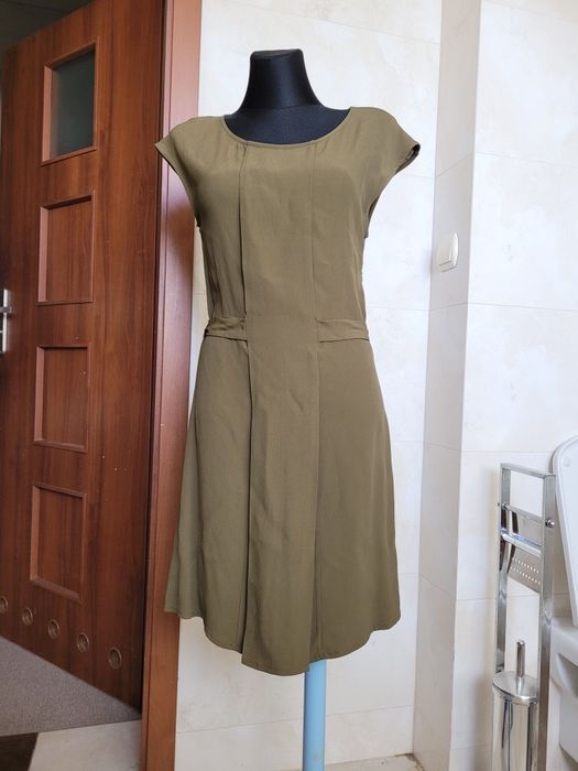 Sukienka S khaki Massimo Dutti midi