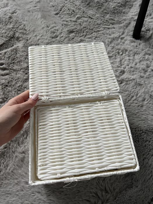 Дві плетені білі корзинки для ванни Pepco