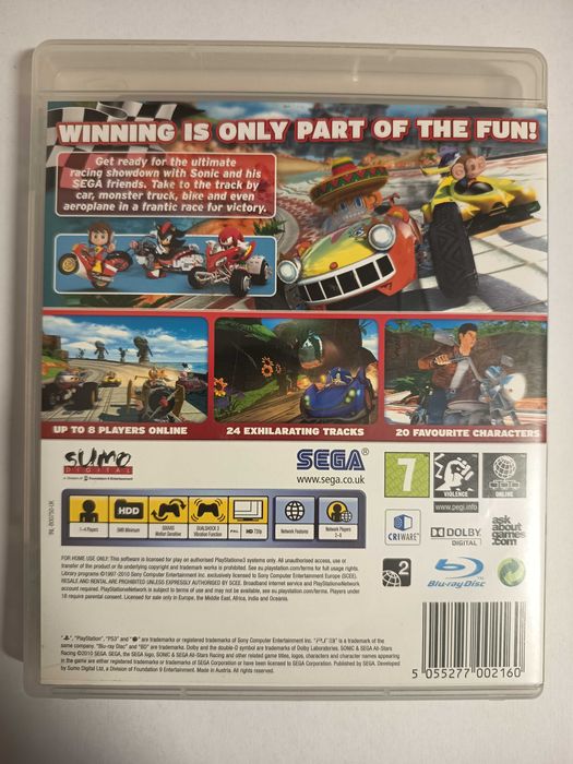 Sonic & SEGA All-Stars Racing PS3 PlayStation 3 angielska komplet